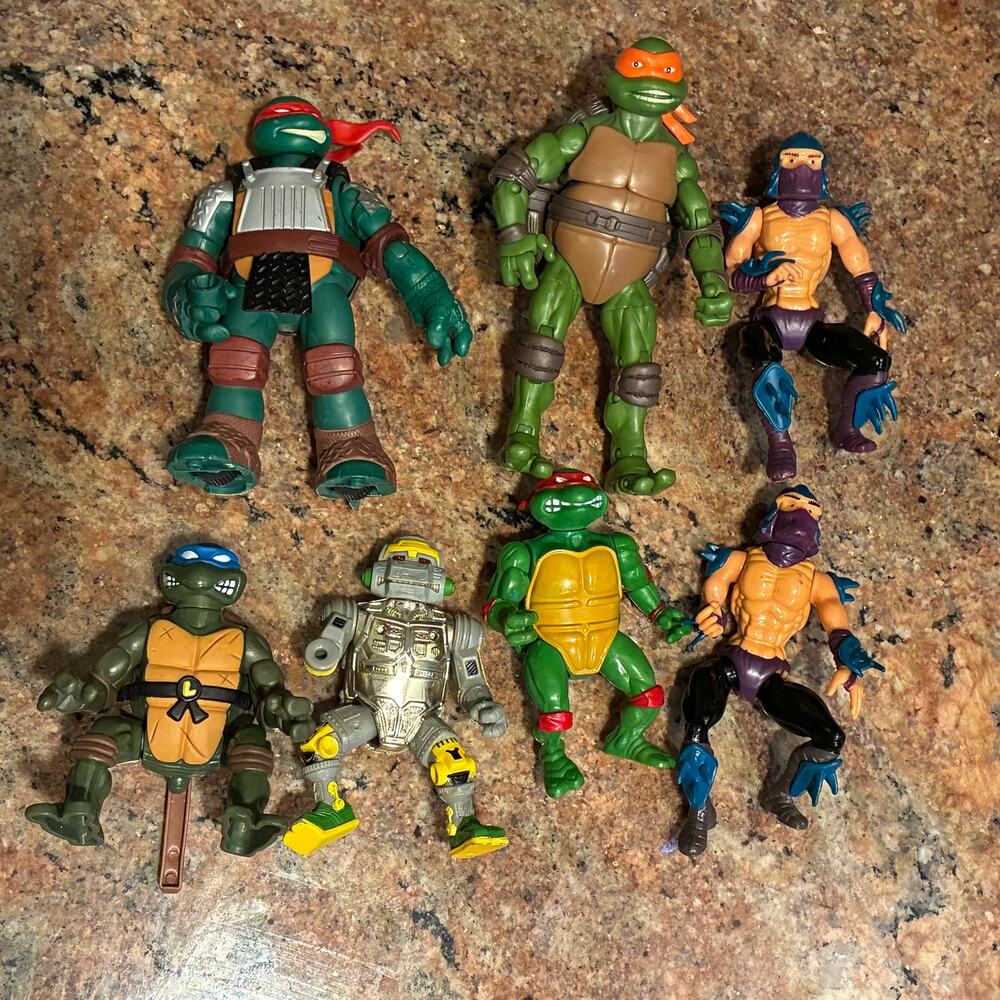 Vintage TMNT figure Lot 1988 Shredder 1993 Flip Leonardo 2016 Movie Michelangelo